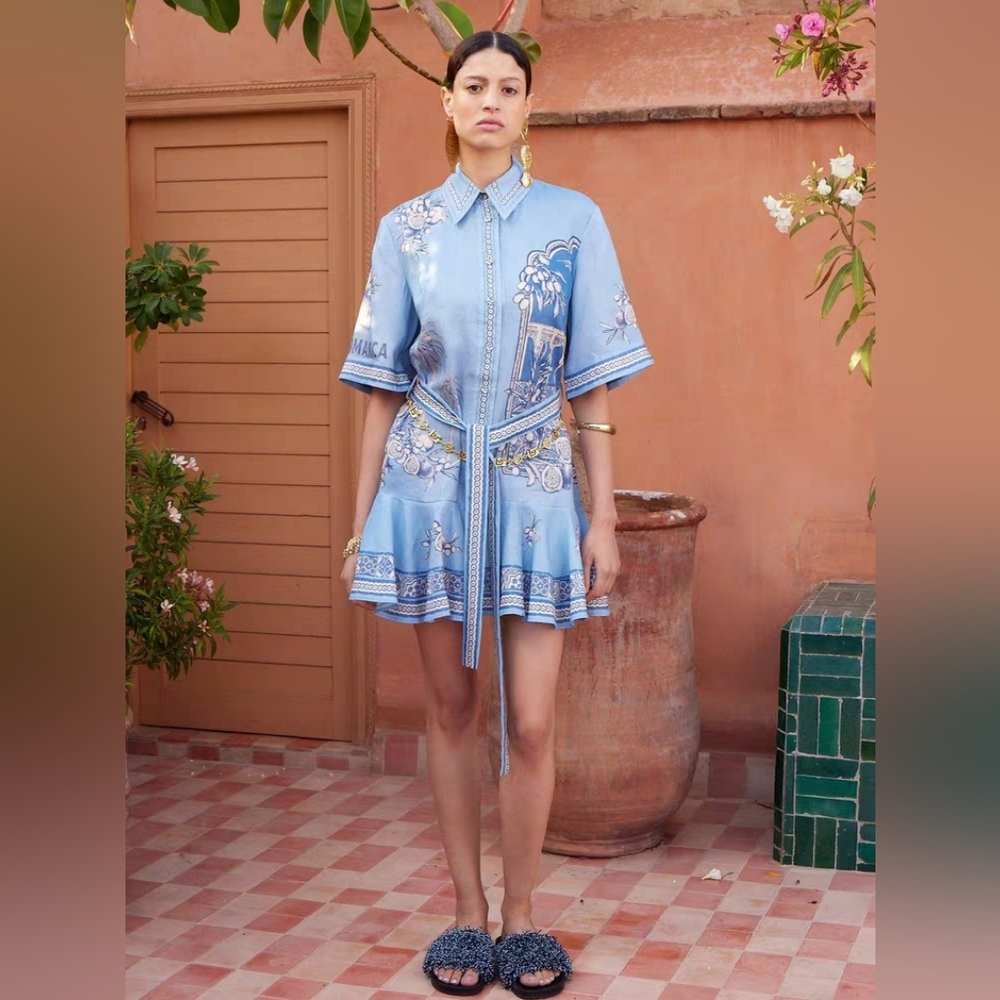 Alemais villa romantica mini dress in blue sie US 4